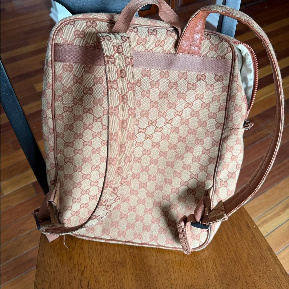 Gucci Tan and Brown Backpack
